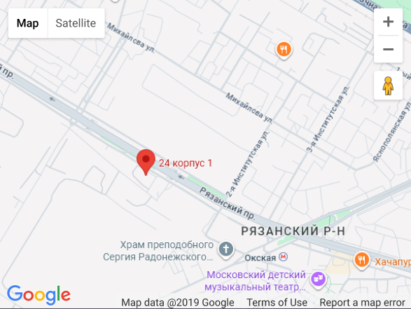 Карта: г. Москва, Рязанский проспект, д.24 к.1